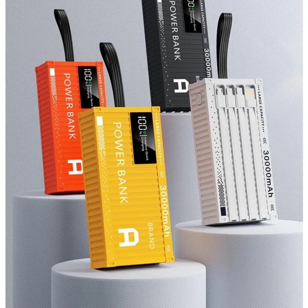 New Real 30000mah Power Bank Cables Included LCD Display 4 times charging 66W Fast Charging