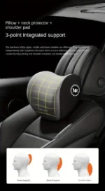 Car Lumbar Cushion Back Cushion Lumbar Support Memory Foam Fashion Car Headrest Car Neck Pillow Lumbar Pad Long Driving - Image 3