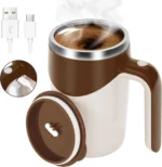 Auto Mixer Cup - Stainless Steel Coffee Mug Portable, Shake Electric Magnetized Mug Lazy - Image 2