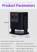 Compact USB-Powered Disco Light – Sound-Activated RGB Laser - Image 7