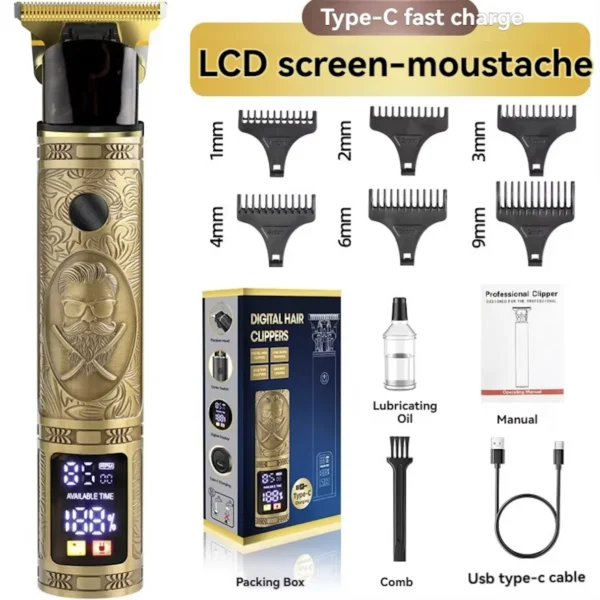 USB Electric Hair Clipper for Men – Rechargeable Beard Trimmer & Hair Cutting Machine
