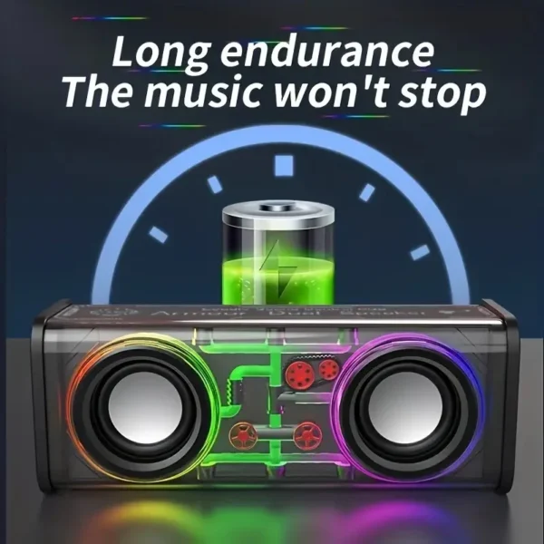 V8 TWS Dual-Tone Transparent Mech Bluetooth 5.0 Wireless Speaker