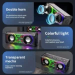 V8 TWS Dual-Tone Transparent Mech Bluetooth 5.0 Wireless Speaker - Image 2