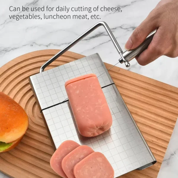 Wire Cheese Slicer with Scale – Stainless Steel Kitchen Cutting Tool
