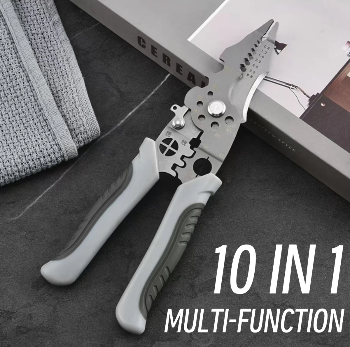 wire-stripper-crimper-multi-purpose-tool1 Wire Stripper & Crimper Multi-Purpose Tool – Stainless Steel 10-in-1 Wire Cutter for Electricians - Image 1