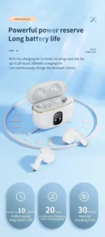 X87 Bluetooth Earbuds – Wireless Stereo, Noise-Cancelling, LED Display & Touch Control - Image 7