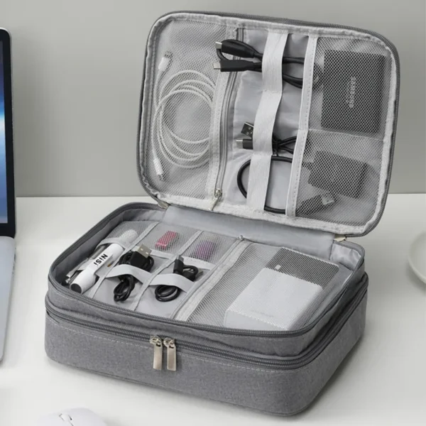 Three Layer Digital Storage Bag Multi-functional Cable Stora
