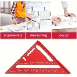 Precision aluminum square - red triangular woodworking ruler - Image 4