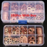 Copper Washer Gasket Nut and Bolt Set Flat Ring Seal Assortm - Image 5
