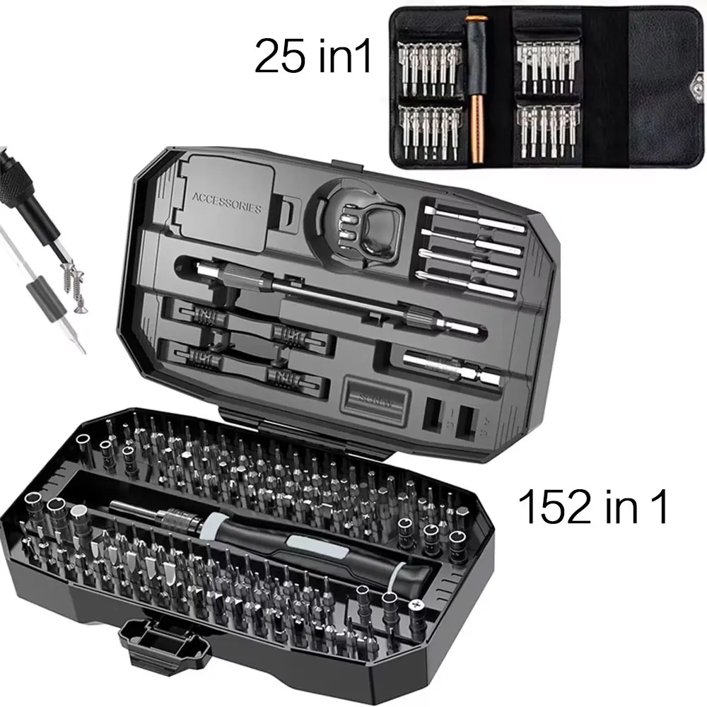 S0b069298d580478e84c4c17f439a1cb3h.webp Precision Screwdriver Set, Laptop Tool Kit, 152/25 in 1 Prof - Image 1