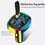 Car Bluetooth 5.0 FM Transmitter Wireless Adapter Mic Audio - Image 5