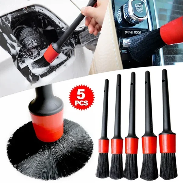 5Pcs Car Cleaning Brush Kit Auto Detail Brushes Dust Brushes