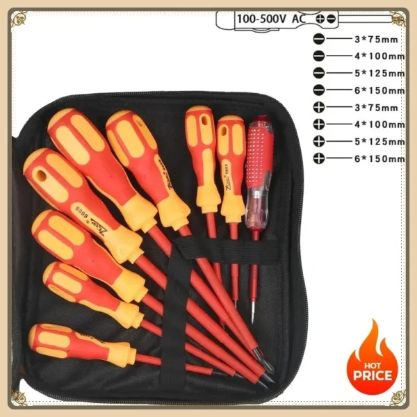 High Safety Magnetic Insulated Screwdriver Set Cross Flat Mu