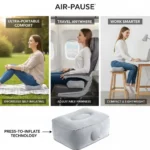 Inflatable Foot Rest Pillow for Travel, Portable Under Seat - Image 13