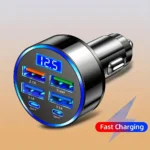 6-in-1 Fast Charging Car Adapter 3.1A Dual Type-C Digital Di - Image 3
