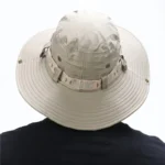Summer Men Bucket Hat Outdoor UV Protection Wide Brim Panama - Image 3