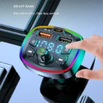 Car Bluetooth 5.0 FM Transmitter Wireless Adapter Mic Audio - Image 2