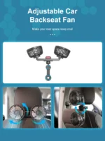 Car Fan 360° 3-speed Car Seat Back Cooling Fan USB Charge Du - Image 11