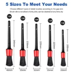 5Pcs Car Cleaning Brush Kit Auto Detail Brushes Dust Brushes - Image 6