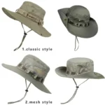 Summer Men Bucket Hat Outdoor UV Protection Wide Brim Panama - Image 29