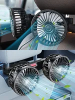 Car Fan 360° 3-speed Car Seat Back Cooling Fan USB Charge Du - Image 8