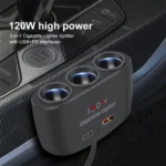3 in 1 Dual USB Socket 120W Car Cigarette Lighter Splitter 1 - Image 2