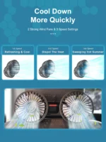 Car Fan 360° 3-speed Car Seat Back Cooling Fan USB Charge Du - Image 10