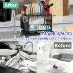 1 Pcs 2‑Tier Detachable Dish Drying Rack, Metal Multifunctio - Image 4