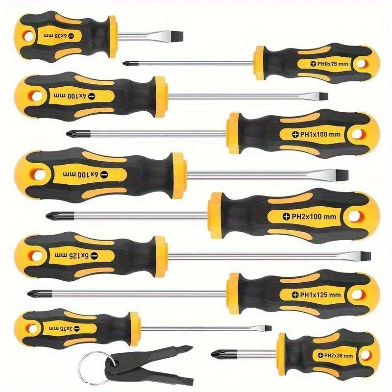 Sa4ab301636394aaba1dd193d5b9eb0f3X.webp Magnetic Screwdriver Set Phillips Flat Head Non‑Slip Handle - Image 1