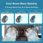 Car Fan 360° 3-speed Car Seat Back Cooling Fan USB Charge Du - Image 4
