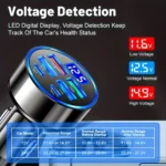 6-in-1 Fast Charging Car Adapter 3.1A Dual Type-C Digital Di - Image 10