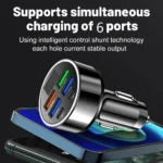 6-in-1 Fast Charging Car Adapter 3.1A Dual Type-C Digital Di - Image 5