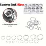 240-Piece Set of 15 Sizes of C-Clamp External Retaining Ring - Image 3
