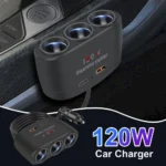 3 in 1 Dual USB Socket 120W Car Cigarette Lighter Splitter 1 - Image 7