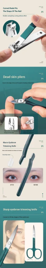 Professional 7/10/12/18 Piece Nail Care Kit Stainless Steel - Image 15