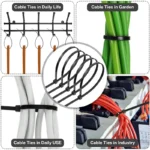 1000/100Pcs Nylon Cable Ties Self-locking Cord Ties Straps A - Image 6