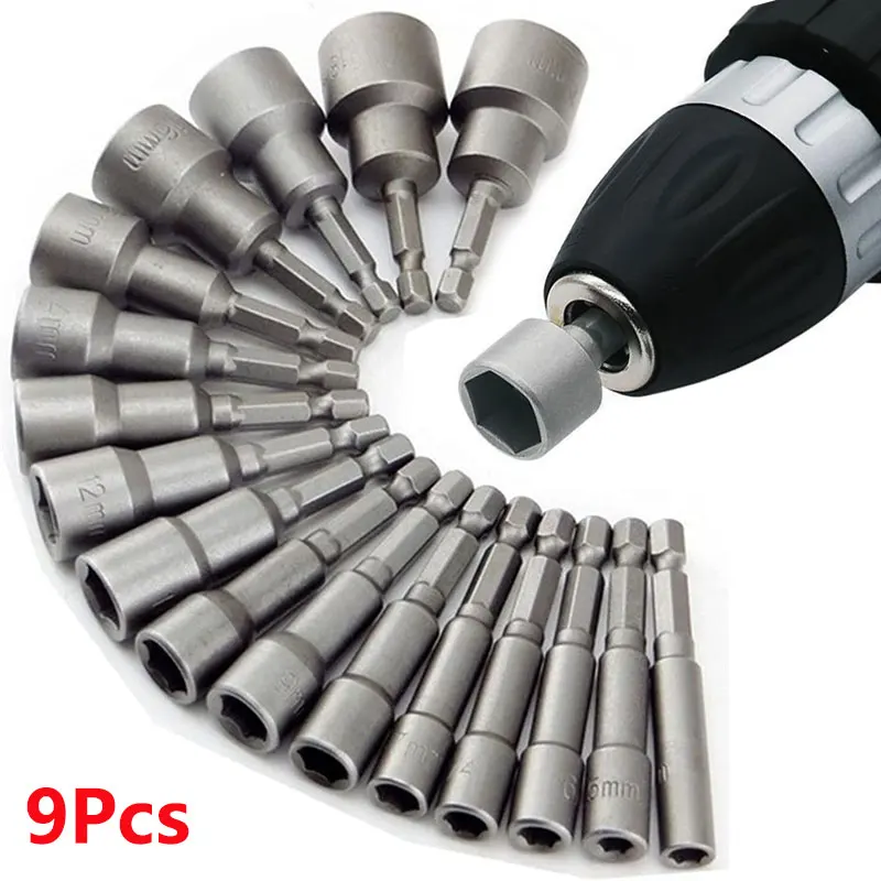 Sb207e4552a894f2cbb90976834447f31v.webp 9pcs/set 5mm-13mm Hex Sockets Sleeve Nozzles Nut Driver Set - Image 1