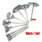 9Pcs/set Steel Wire Brush For Dremel Rotary Tool Paint Rust