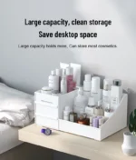 1pc White New Drawer Makeup Storage Box Dormitory Finishing - Image 10