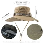 Summer Men Bucket Hat Outdoor UV Protection Wide Brim Panama - Image 4