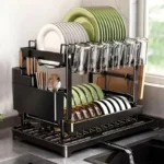 1 Pcs 2‑Tier Detachable Dish Drying Rack, Metal Multifunctio - Image 2