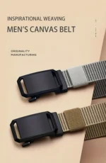 Automatic Buckle Belt, Canvas Tactical Workwear Casual Outdo - Image 11