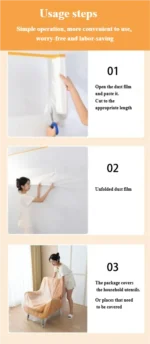 Pre-Taped Masking Film Protection PE Covering Cloth Tape for - Image 28