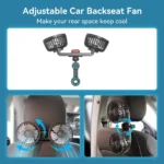 Car Fan 360° 3-speed Car Seat Back Cooling Fan USB Charge Du - Image 3