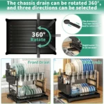 1 Pcs 2‑Tier Detachable Dish Drying Rack, Metal Multifunctio - Image 5