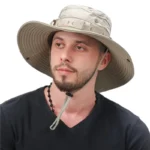 Summer Men Bucket Hat Outdoor UV Protection Wide Brim Panama - Image 15
