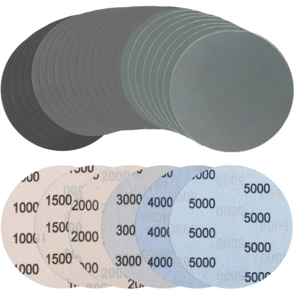 24pcs Sandpaper 5Inch, Grit 1000/1500/2000/3000/4000/5000 Sa
