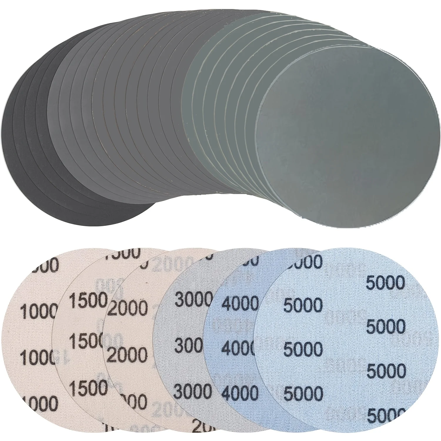Sec0c6c7c629740559ee3b31d10933880D.webp 24pcs Sandpaper 5Inch, Grit 1000/1500/2000/3000/4000/5000 Sa - Image 1