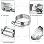 40PCS Hose Clamp Set - Stainless Steel Worm Gear Clamps For - Image 6