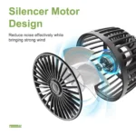 Car Fan 360° 3-speed Car Seat Back Cooling Fan USB Charge Du - Image 2